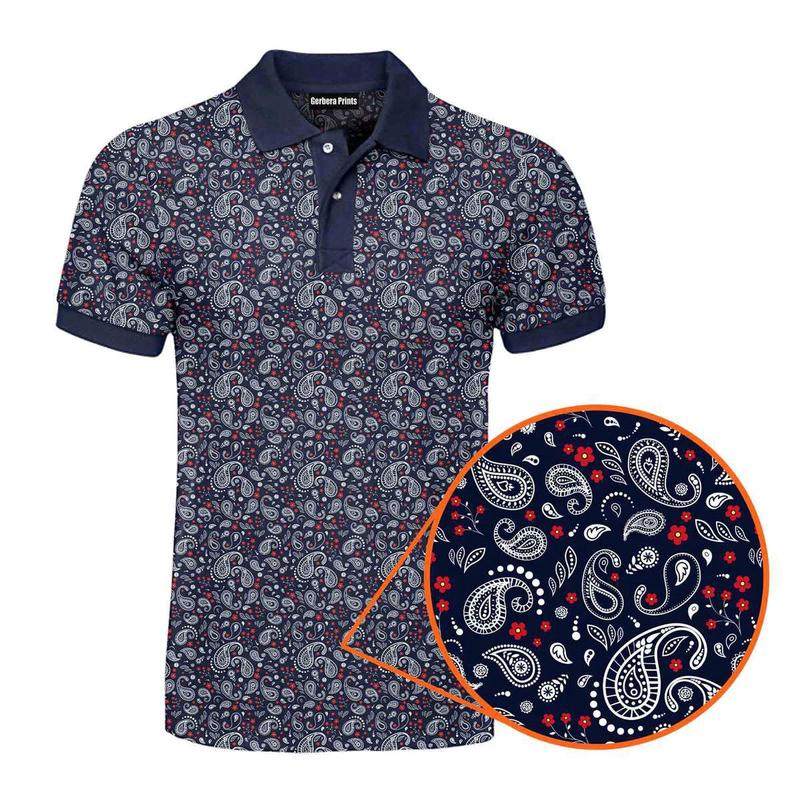 Navy Paisley - Golf Polo Shirt, Unique Men Polo Shirt, Humor Witty Gift for Golf Lover