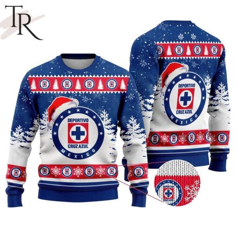 LIGA MX Cruz Azul Special Christmas Ugly Sweater Design Gift For Men And Women