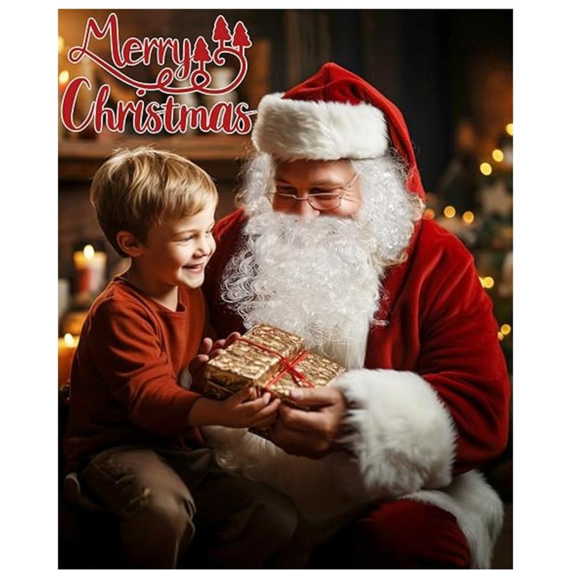 Christmas Clothing Costumes 13Pcs , Deluxe Velvet Christmas Santa Suit Outfit Jacket Adults Santa Costumes with Gloves