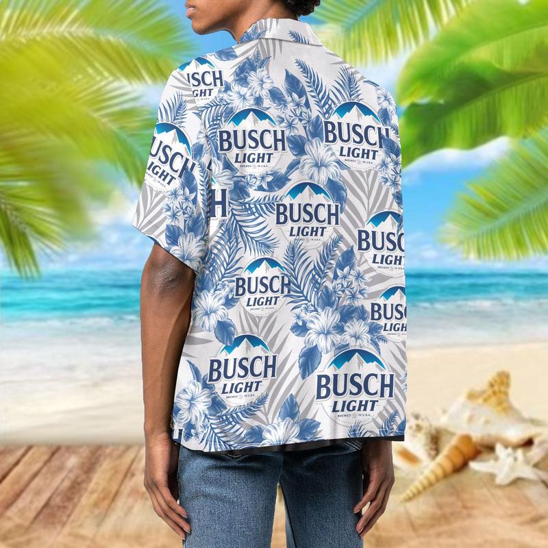 Busch Latte Beer Button Up Hawaiian Shirt