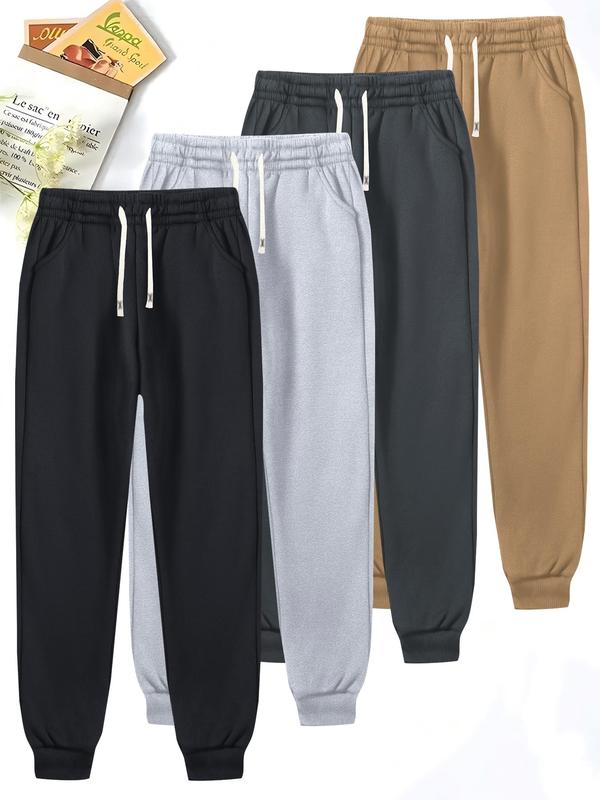 Men's Solid Drawstring Waist Jogger Pants, Casual Comfy Pocket Sweatpants for All Seasons,  Pants for Men, Men's Trousers for Daily Wear