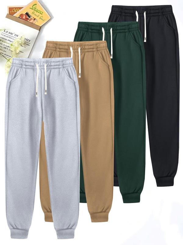 Men's Solid Drawstring Waist Jogger Pants, Casual Comfy Pocket Sweatpants for All Seasons,  Pants for Men, Men's Trousers for Daily Wear