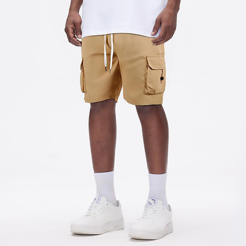 GINGTTO Mens Twill Cargo Shorts Elastic Relaxed Fit Casual Drawstring Work Shorts