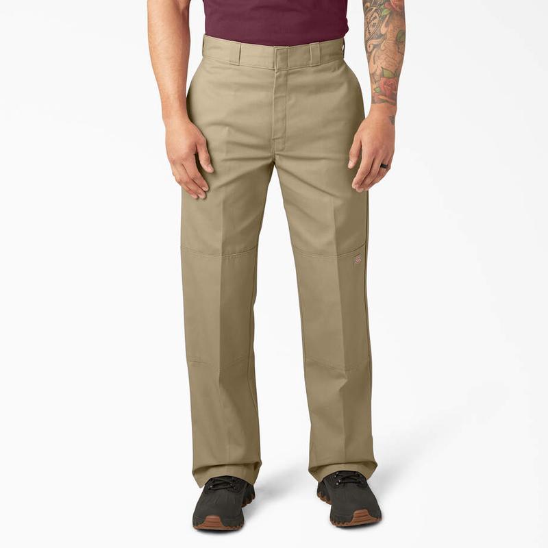 Dickies Loose Fit Double Knee Twill Work Pants Trousers for Men, Reinforced Knees and Pockets Plain Classic