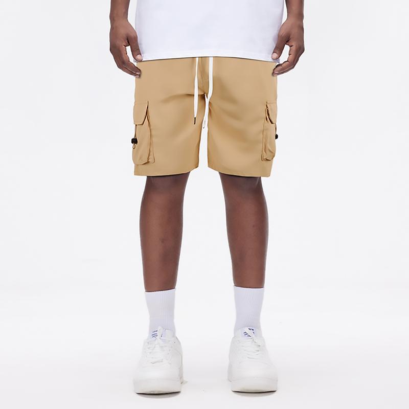 GINGTTO Mens Twill Cargo Shorts Elastic Relaxed Fit Casual Drawstring Work Shorts