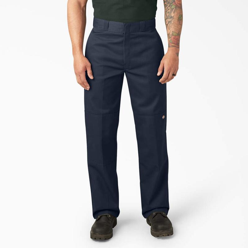 Dickies Loose Fit Double Knee Twill Work Pants Trousers for Men, Reinforced Knees and Pockets Plain Classic