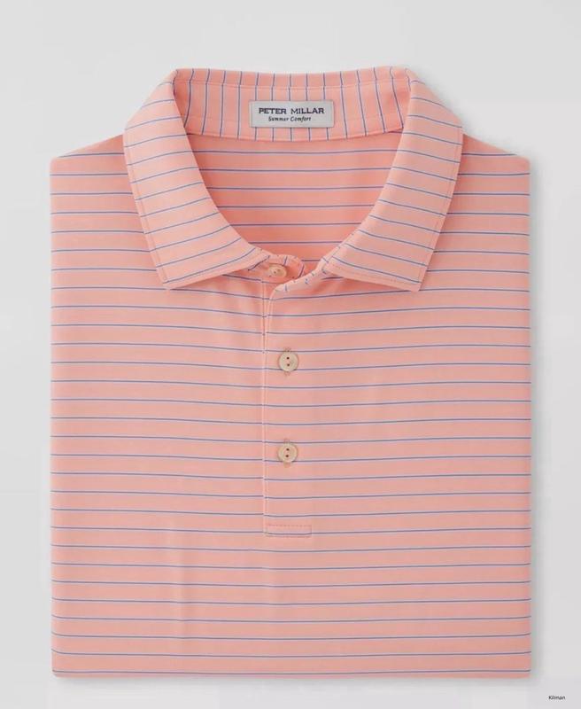 PETER MILLAR Drum Performance Polo Shirt Jersey Summer Comfort Peach XL NWT