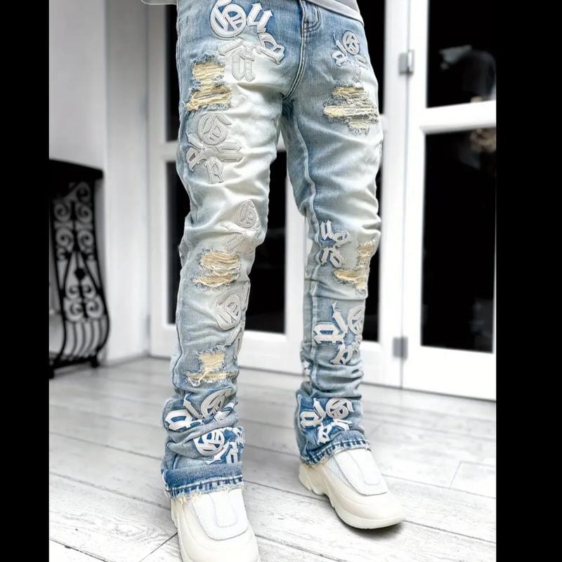 Men’s Stacked Jeans Best High Quality Pants Menswear Fashion Human Day