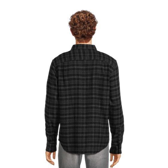 George Men's and Big Men's Flannel Shirt with Long Sleeves, Sizes XS-3XLT Collar Casual