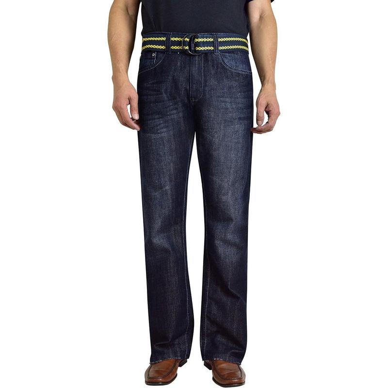 Men’s Fashion Bootcut Blue Jeans Regular Fit Mens Work Pants