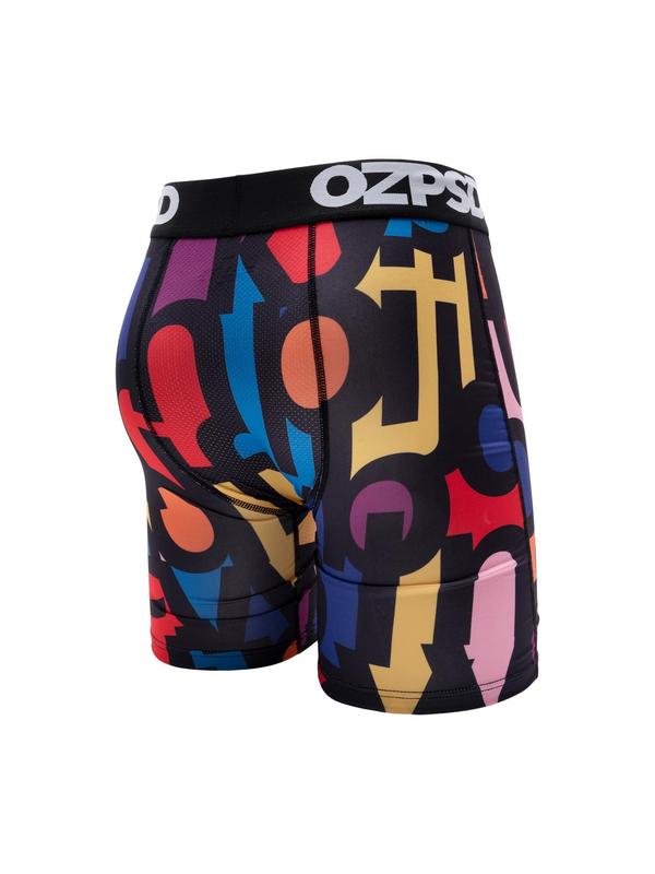 Men's All Over Print Boxer Brief, Breathable Comfortable Underwear for Daily Wear, Casual Men's Underwear for All Seasons