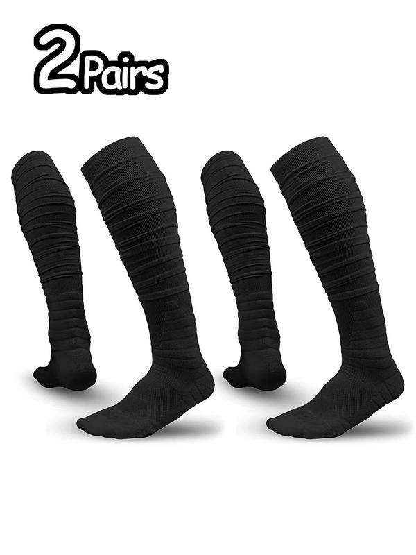 Men's Solid Ruched Over The Calf Socks, Casual Comfy Breathable Socks for Daily Wear, Men's Socks for All Seasons