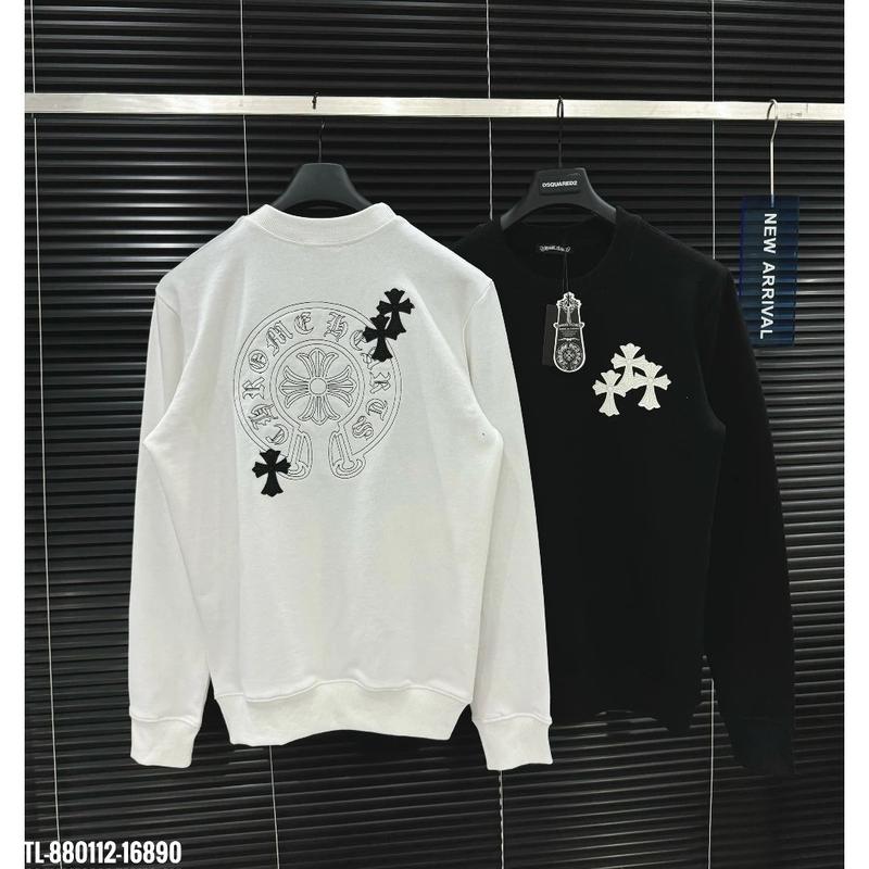 Chrome Heart Sweatshirt, Chrome Hearts Sweater with Super Beautiful Double-Sided Leather Embroidery, Men's and Women's Sweater, Y2K Tee