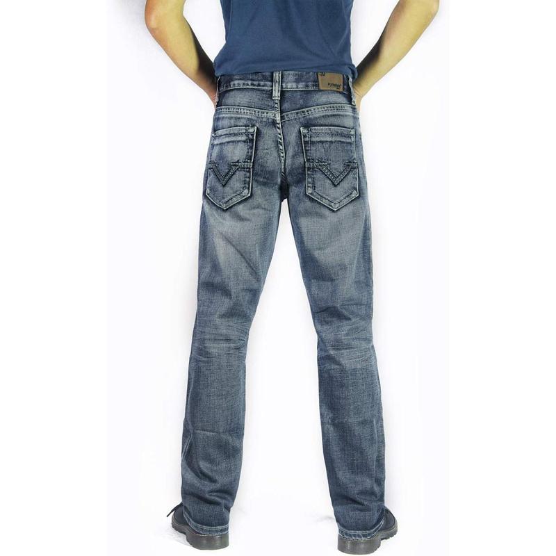 Men’s Fashion Bootcut Blue Jeans Regular Fit Mens Work Pants