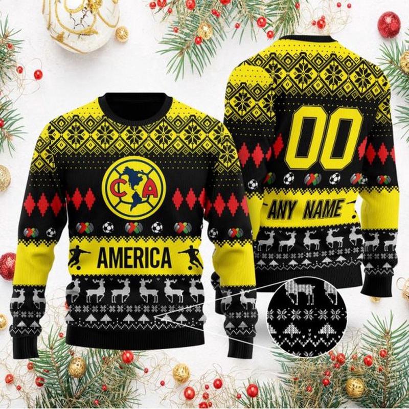 Liga MX Club América | Personalized Name & Number Specialized 2021 Concepts Ugly Sweater V2