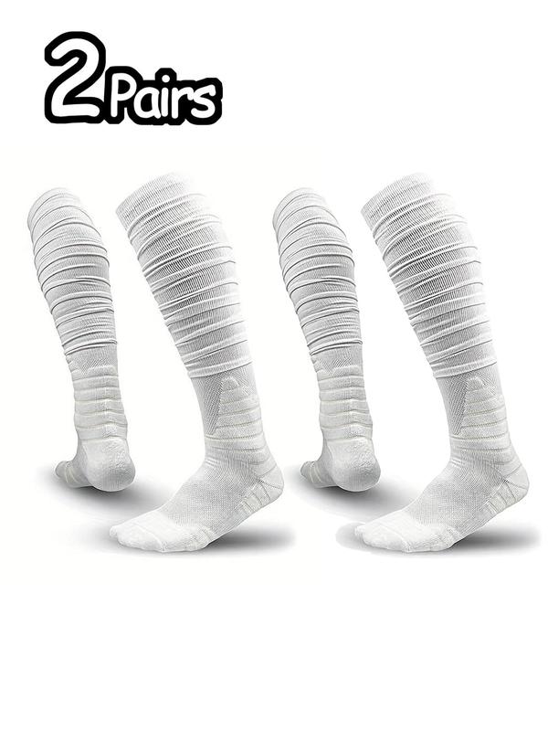 Men's Solid Ruched Over The Calf Socks, Casual Comfy Breathable Socks for Daily Wear, Men's Socks for All Seasons