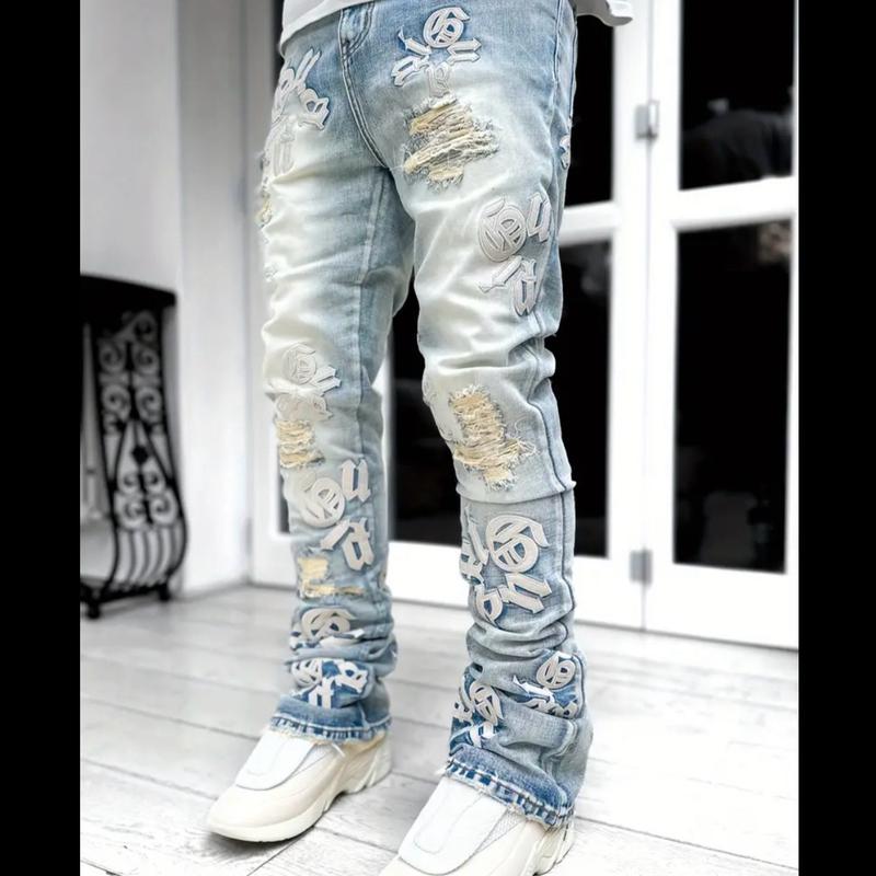 Men’s Stacked Jeans Best High Quality Pants Menswear Fashion Human Day