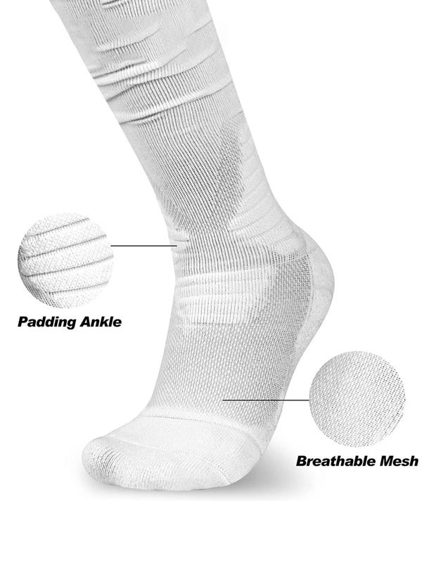 Men's Solid Ruched Over The Calf Socks, Casual Comfy Breathable Socks for Daily Wear, Men's Socks for All Seasons