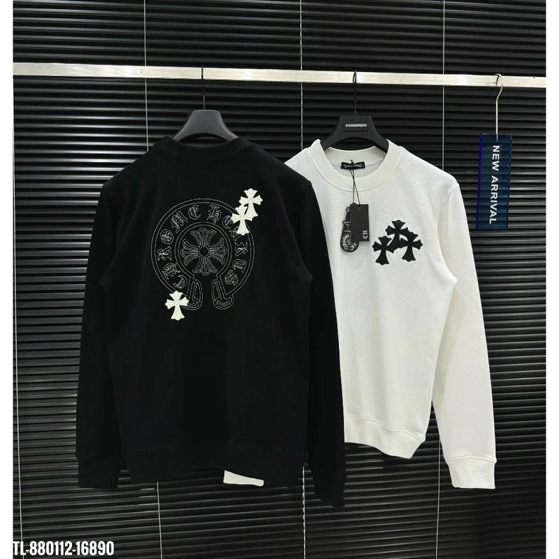 Chrome Heart Sweatshirt, Chrome Hearts Sweater with Super Beautiful Double-Sided Leather Embroidery, Men's and Women's Sweater, Y2K Tee