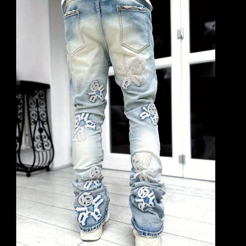 Men’s Stacked Jeans Best High Quality Pants Menswear Fashion Human Day