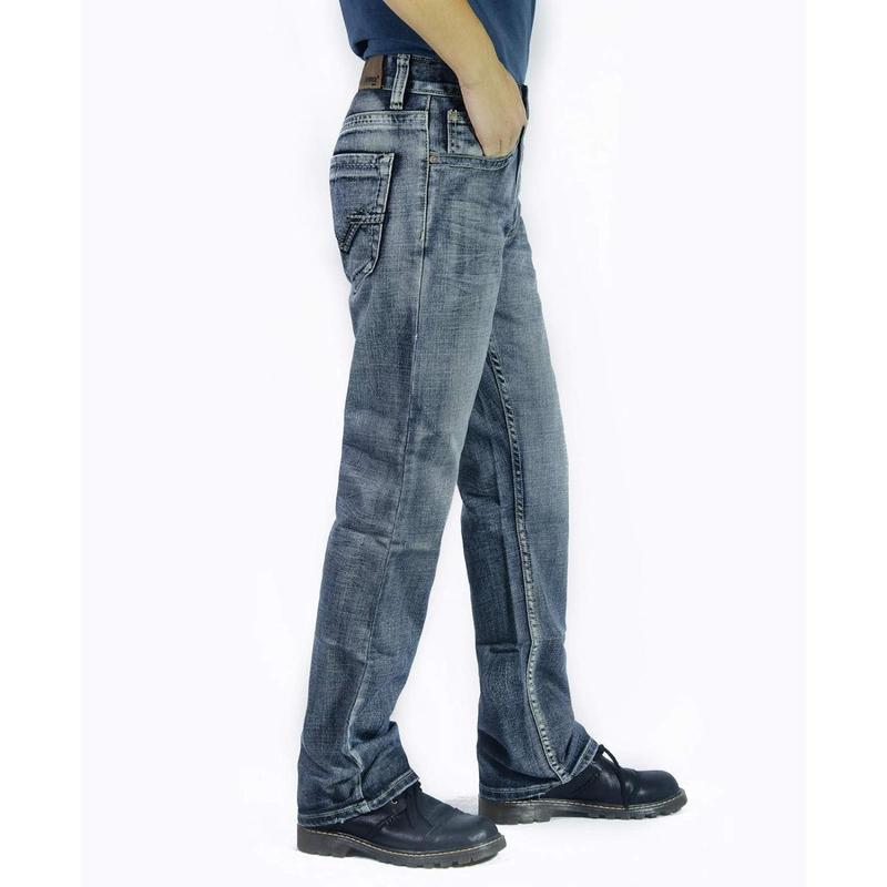 Men’s Fashion Bootcut Blue Jeans Regular Fit Mens Work Pants