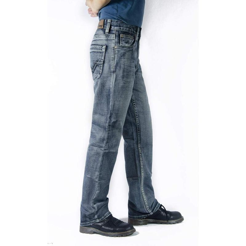 Men’s Fashion Bootcut Blue Jeans Regular Fit Mens Work Pants