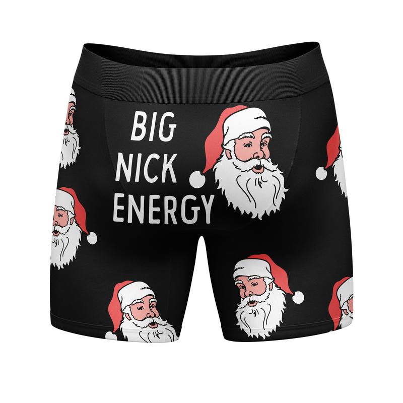 Mens Funny Boxers Big Nick Energy Sarcastic Christmas Underwear For Men Funny Graphic Boxers Christmas  Funny Sarcastic  Mens Novelty Boxer Briefs Black -