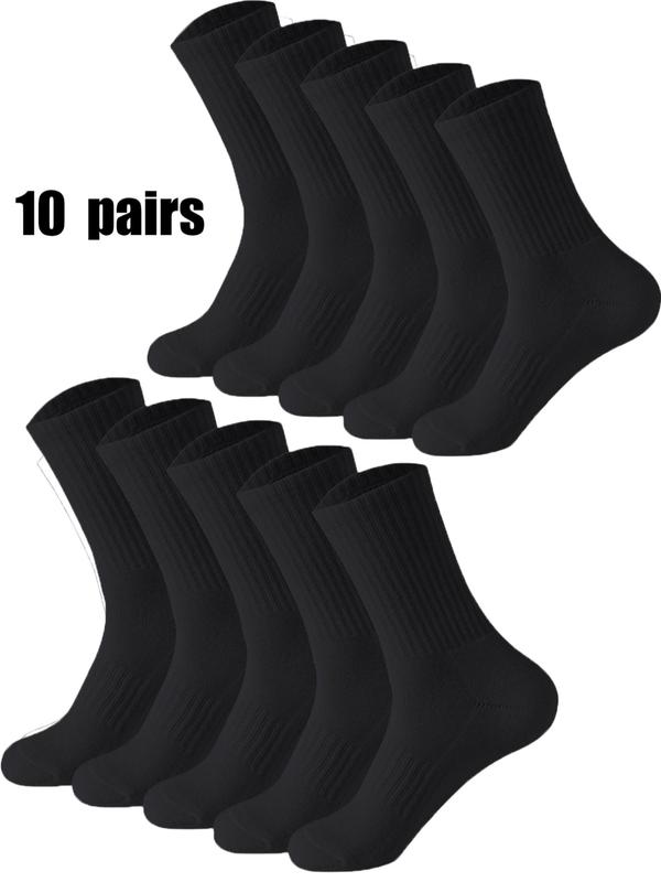 Men's Cross Print Crew Socks, Casual Moisture Wicking Mid Tube Socks, Soft Comfy Breathable Socks for All Seasons Daily Wear