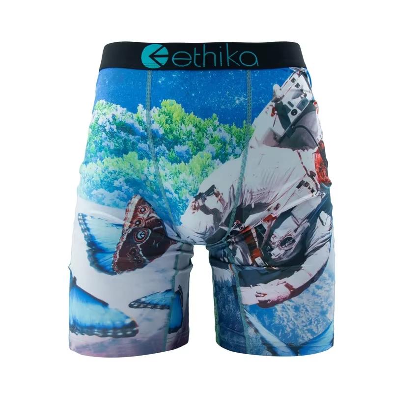 3Pcs ETHIKA Sexy Printed Men Underwear Boxer Shorts Underpants Breathable Man Panties Lingeries Plus Size Boxer Briefs Menswear