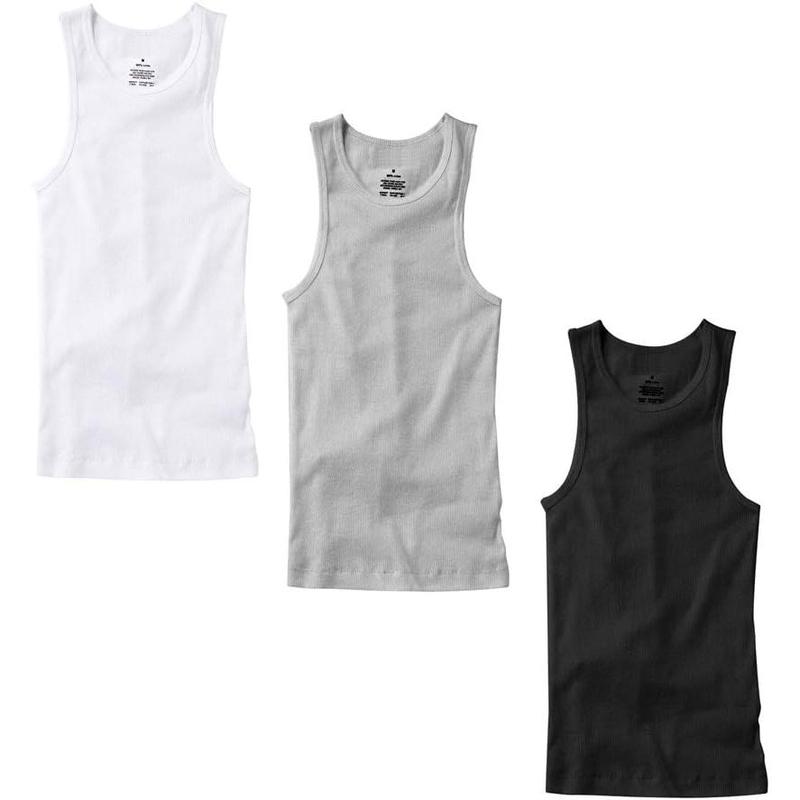 Promise 3-6 Pack Men's 100% Cotton Wife Beater A-Shirts Undershirt Plain Ribbed Tank Top