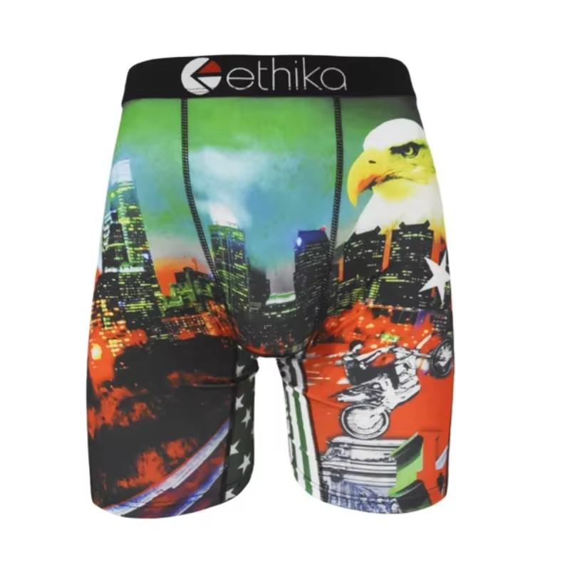 3Pcs ETHIKA Sexy Printed Men Underwear Boxer Shorts Underpants Breathable Man Panties Lingeries Plus Size Boxer Briefs Menswear