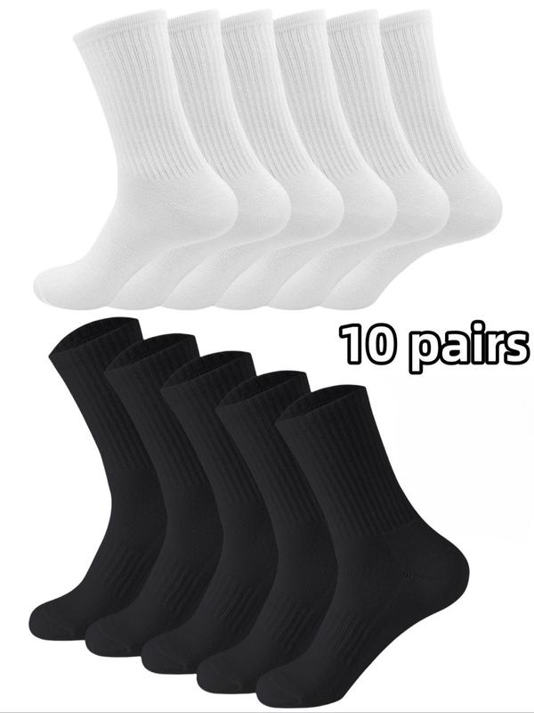 Men's Cross Print Crew Socks, Casual Moisture Wicking Mid Tube Socks, Soft Comfy Breathable Socks for All Seasons Daily Wear