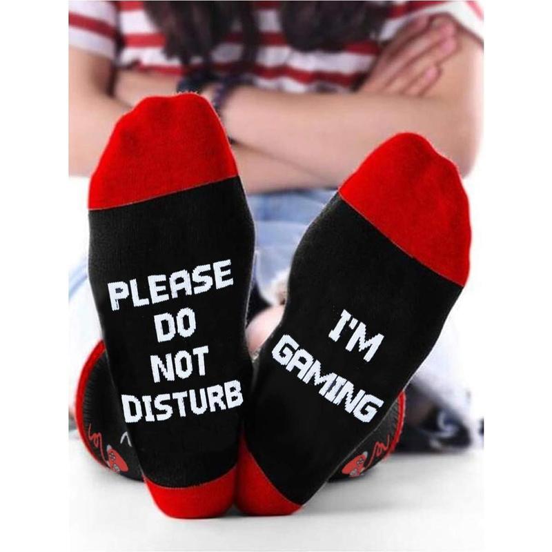 Do Not Disturb Funny Gaming Socks Christmas Gift Stocking Stuffers for Teenage Men Women