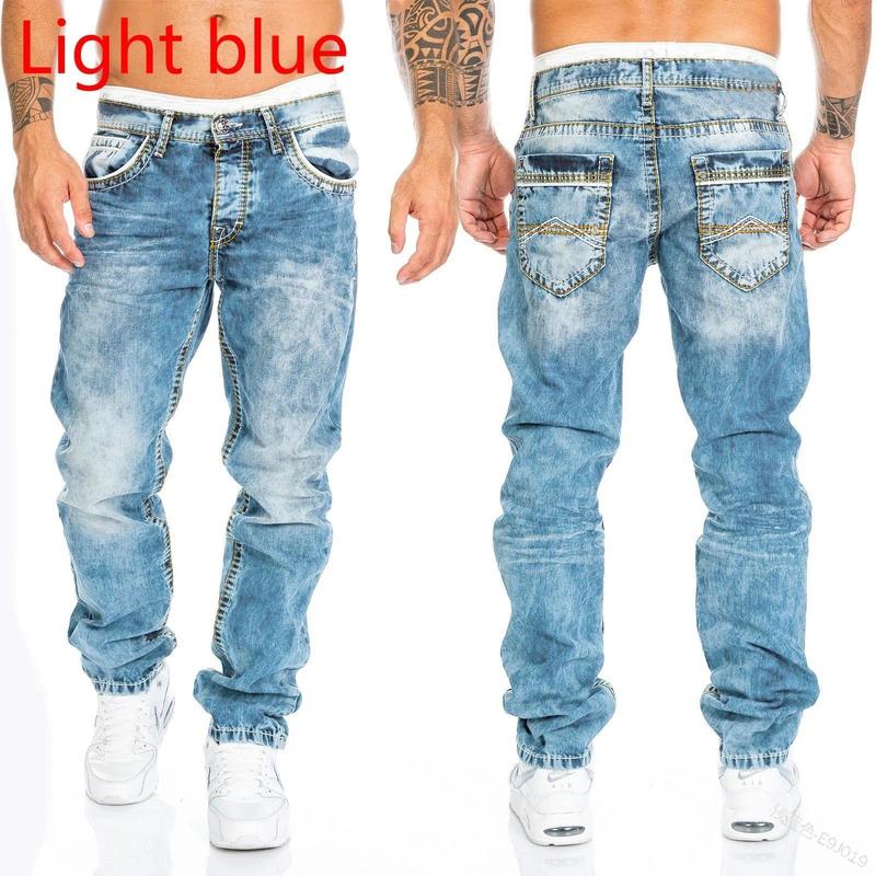 Ripped Patchwork Jeans Skinny Wash Pencil Denim Straight Pants Distressed Ankle Length Punk Style Hip Hop Loose Fit Pockets