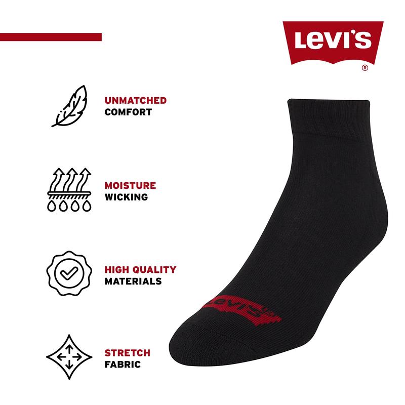 Levi's Mens Socks 10 Pairs Crew Low Cut No Show Quarter Ankle Socks for Men Premium Athletic Men's Socks Size 9-12