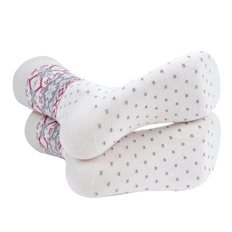 Men's White Snowflake Novelty Socks-  NVS19619-WHT