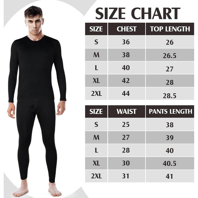 3 Sets Men's Thermal Underwear Long Johns Base Layer with Fleece Lined for Winter Cold Weather