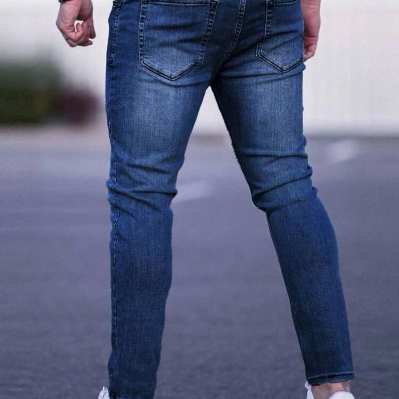 Manfinity Homme Men Bleach Wash Cat Scratch Skinny Jeans 28-36 blue, medium wash and light wash men jean