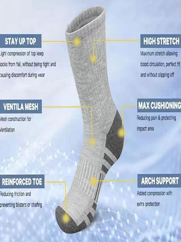 Men's 10 Pairs Colorblock Crew Socks, Casual Moisture Wicking Socks, Soft Comfy Breathable Simple Socks for All Seasons Daily Wear, Socks for Men