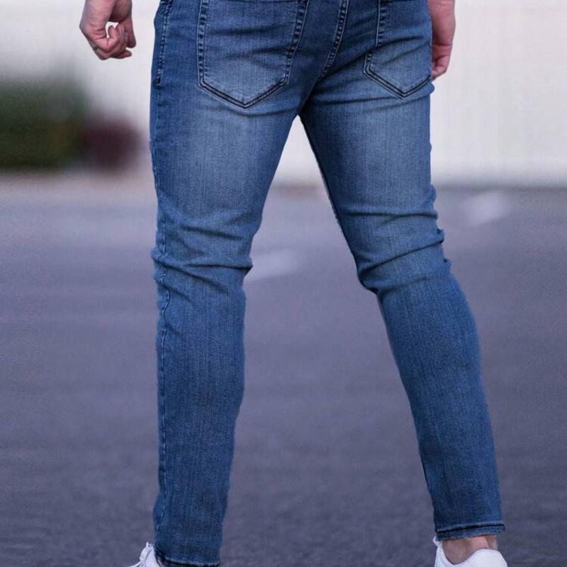 Manfinity Homme Men Bleach Wash Cat Scratch Skinny Jeans 28-36 blue, medium wash and light wash men jean