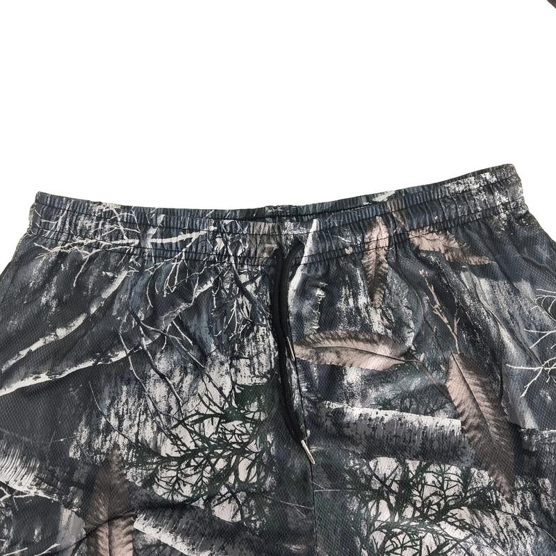 Camouflage Camo Shorts New casual comfort Old tree high waist shorts Men's muscle fitness quarter pants mesh breathable, men'sand women's elastic shorts Menswear Underwear Tropical Trouser Polyester Stylish Loose Workout Human