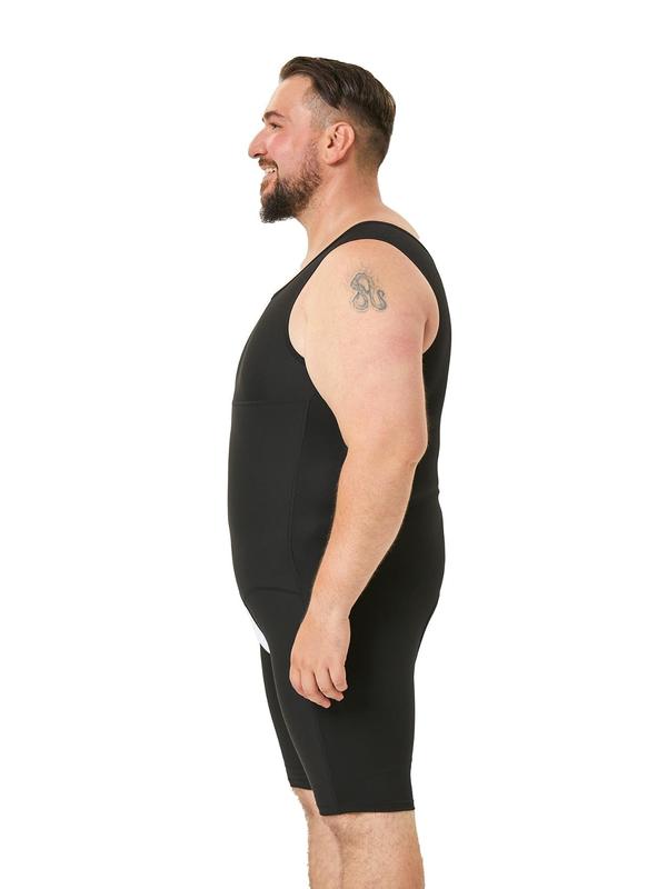 Men's Cut Out Scoop Neck Shapewear Tank Romper, Tummy Control Seamless Shaper, Men's Shapewear Bodysuit for All Seasons