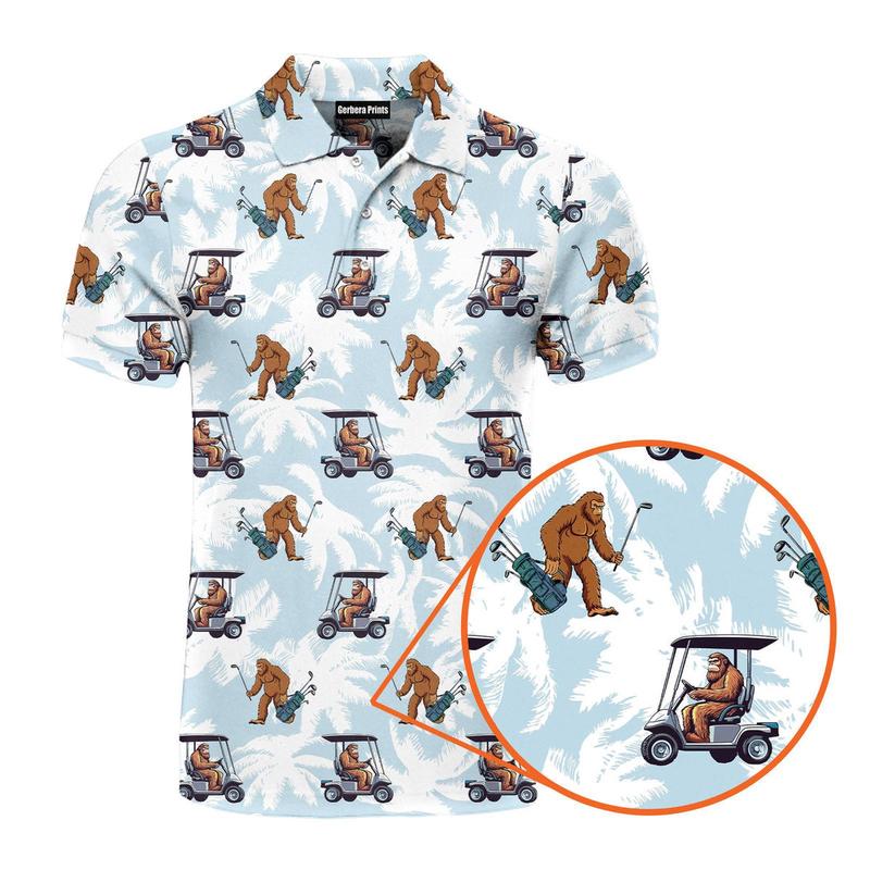 Sasquatch Bigfoot - Golf Polo Shirt, Unique Men Polo Shirt, Humor Witty Gift for Golf Lover