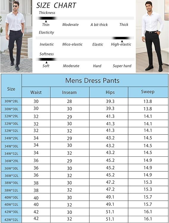 Alimens&Gentle Men's Stretch Dress Pants No Iron Golf Pants Expandable Waist Flat Front Business Casual Pants Menswear Trouser