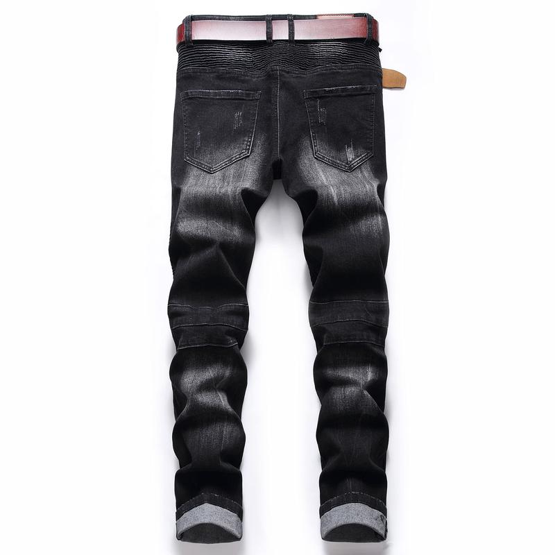 Men's Fashion Designer Jeans for men Distressed Slim Fit Street Style Denim Clothing Pants