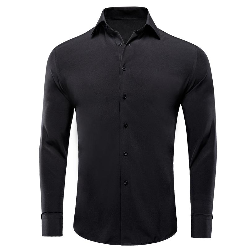 Mens Dress Shirt - 3pcs Pack Classic Black White Sky Blue Longsleeves Shirt Business Interview Outfit Collar Casual Menswear Men's Long long sleeve