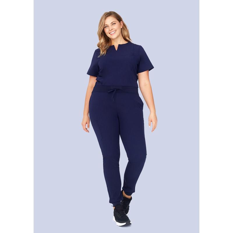 5 Pocket Notch Neck Top Navy