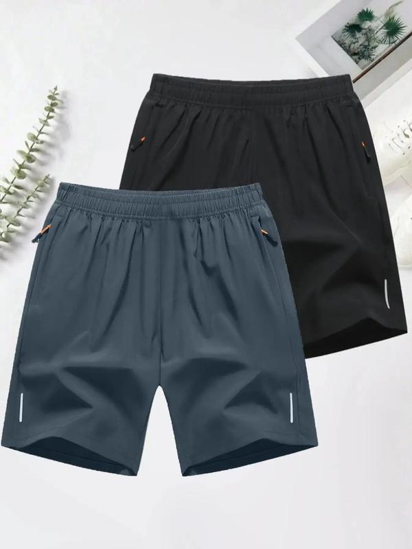 Men's Plain Drawstring Waist Shorts, Casual Pocket Design Shorts for Summer, Women's Bottoms for Daily Wear