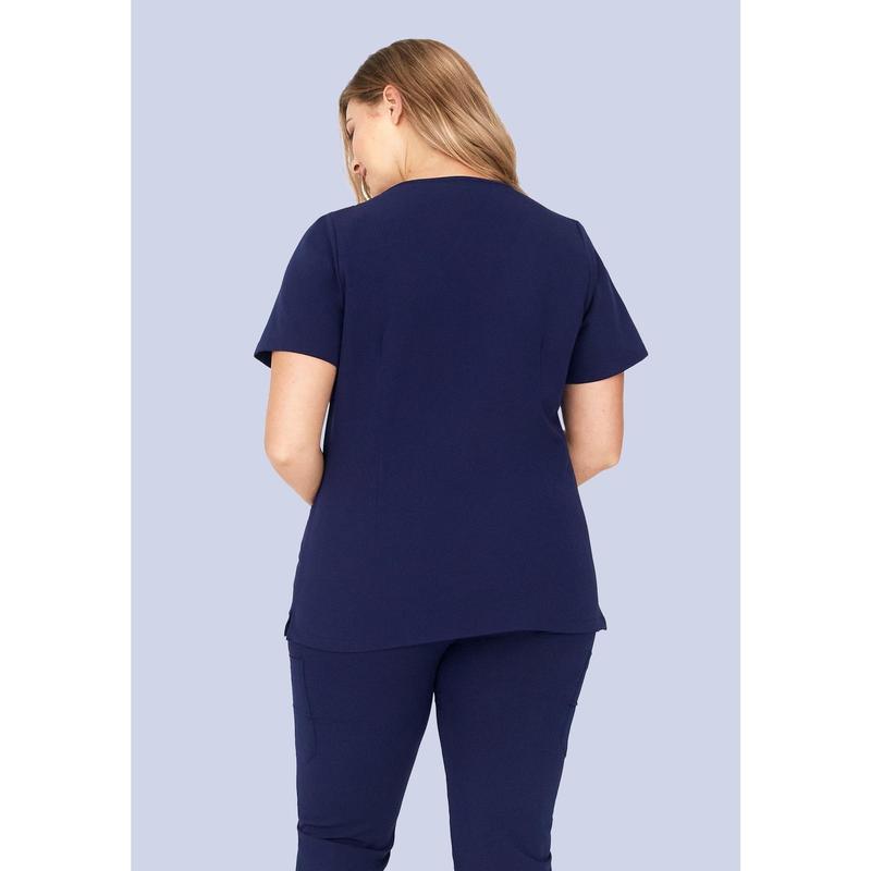 5 Pocket Notch Neck Top Navy