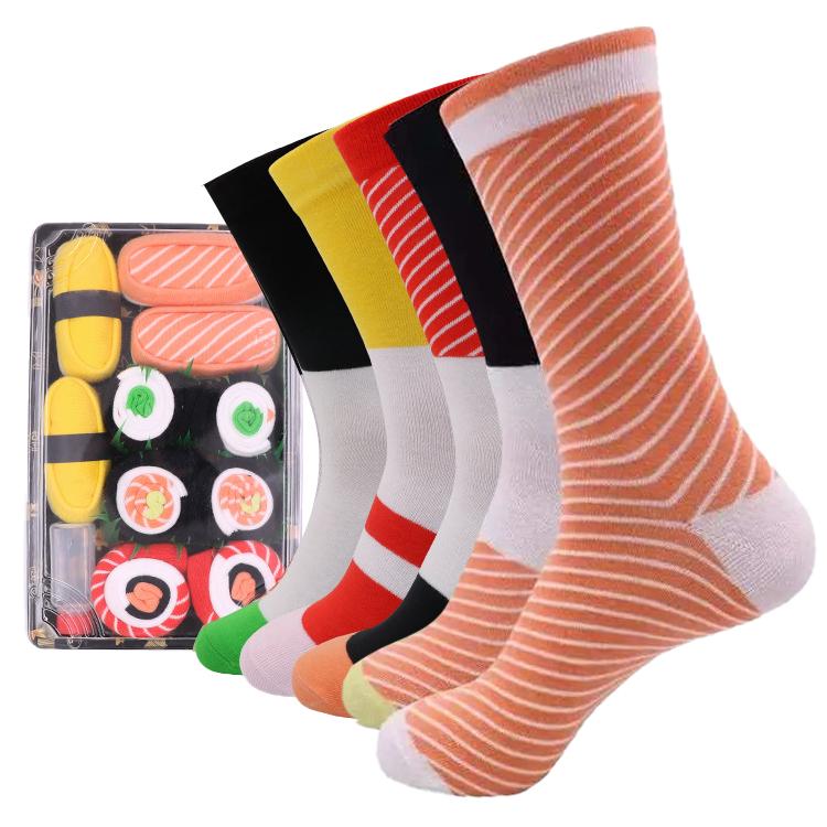 Sushi Socks, 5 Pairs Fun Socks, Unique Novelty Funny Socks for Men and Women, Sushi Lovers, Birthday, Thanksgiving Christmas Gift Idea WOMenswear